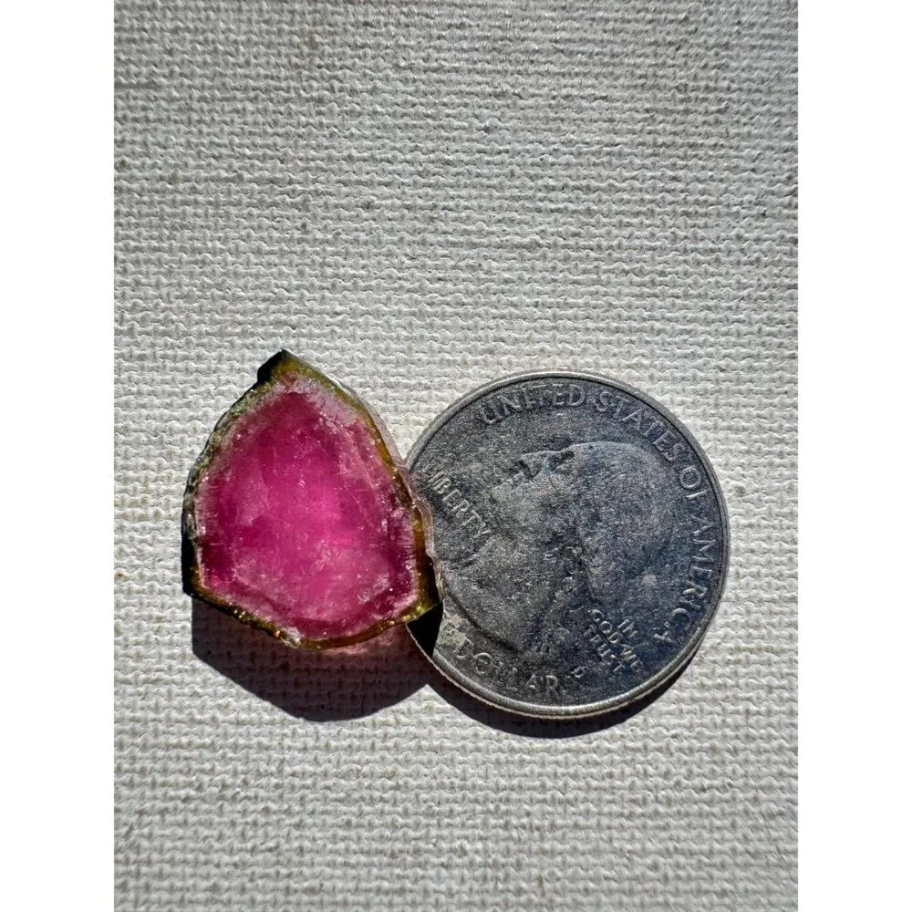 Watermelon Tourmaline Natural Crystal Slice Custom Cabochon Natural #8